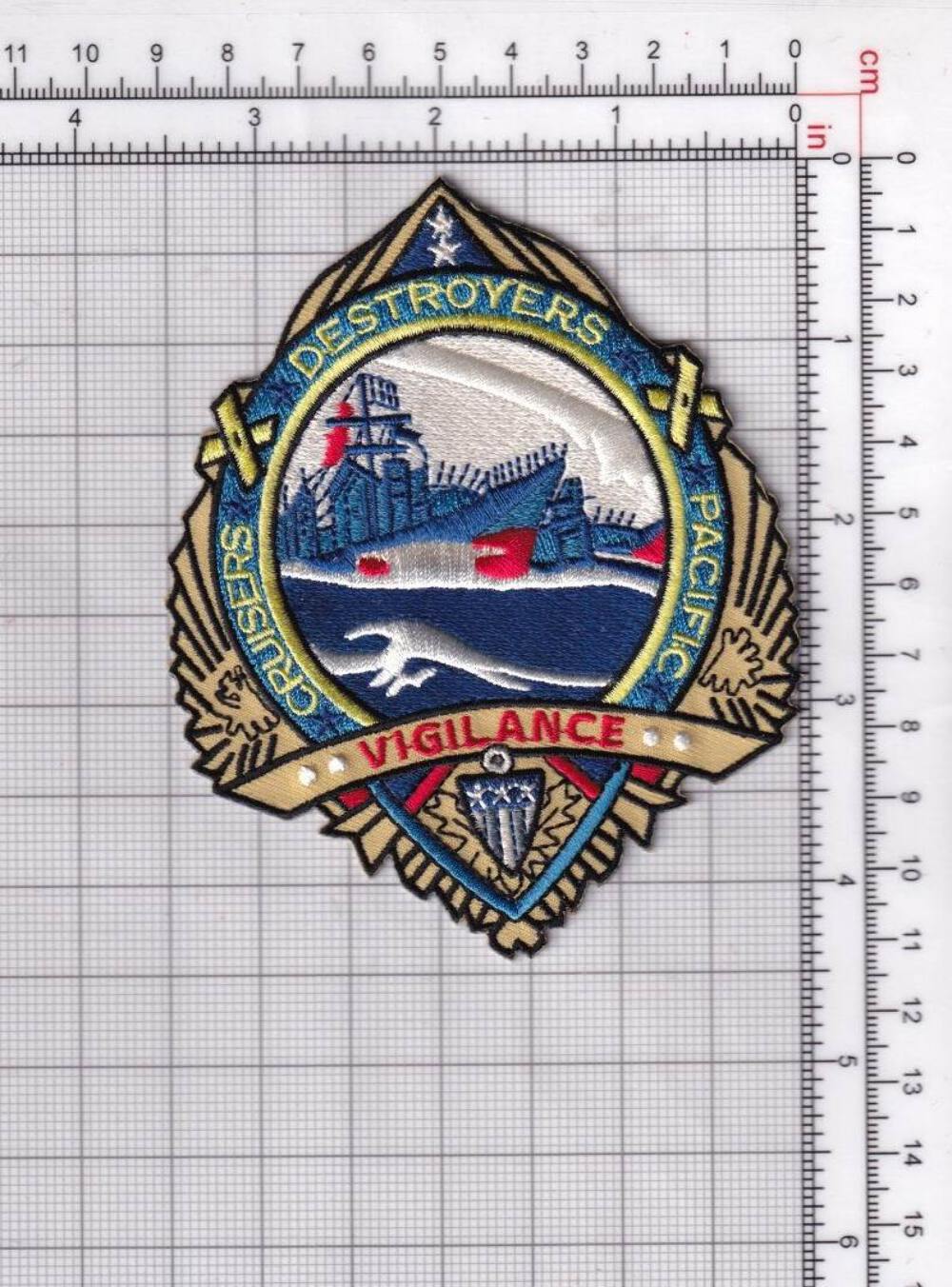 Cruisers, Destroyers Pacific Vigilance Patch – With Hook and Loop,4.5x3.5