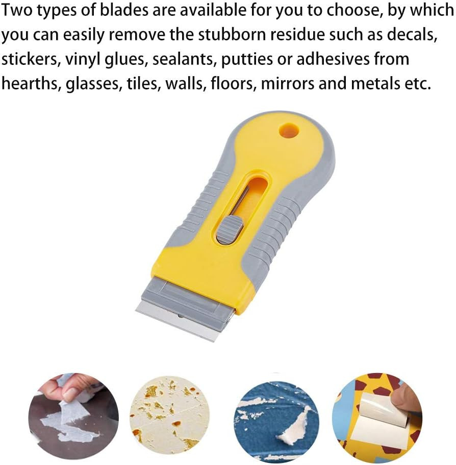 Retractable Razor Blade Scraper Tool with 15 Pcs Extra Blades, Cleaning Scraper