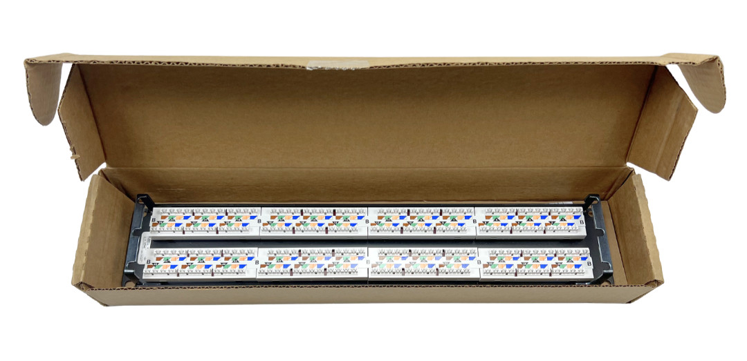 Hubbell HP648 Patch Panel, Category 6, Universal, Black, 48-port CAT6 48P Patch