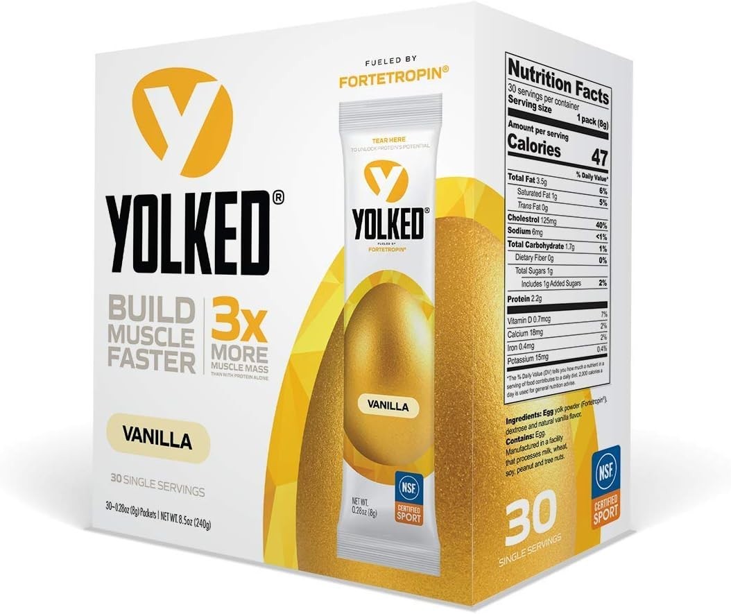 YOLKED Muscle Building Supplement with Fortetropin NSF Certified 30 Servings