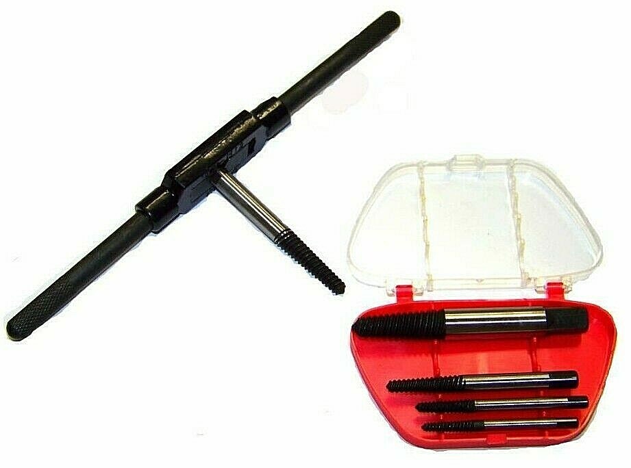 7 pcs Screw Extractor Easy Out Broken Screw Bolt Stud Pipe Remover w/ Tap Handle