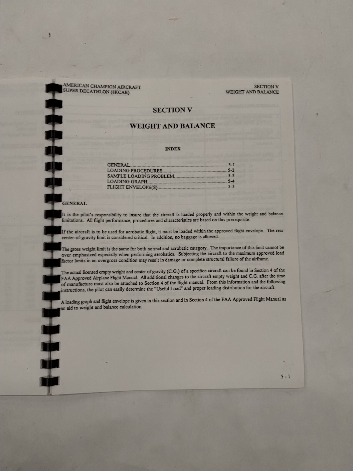 American Champion Super Decathlon 8KCAB Pilots Operating Manual-Copy