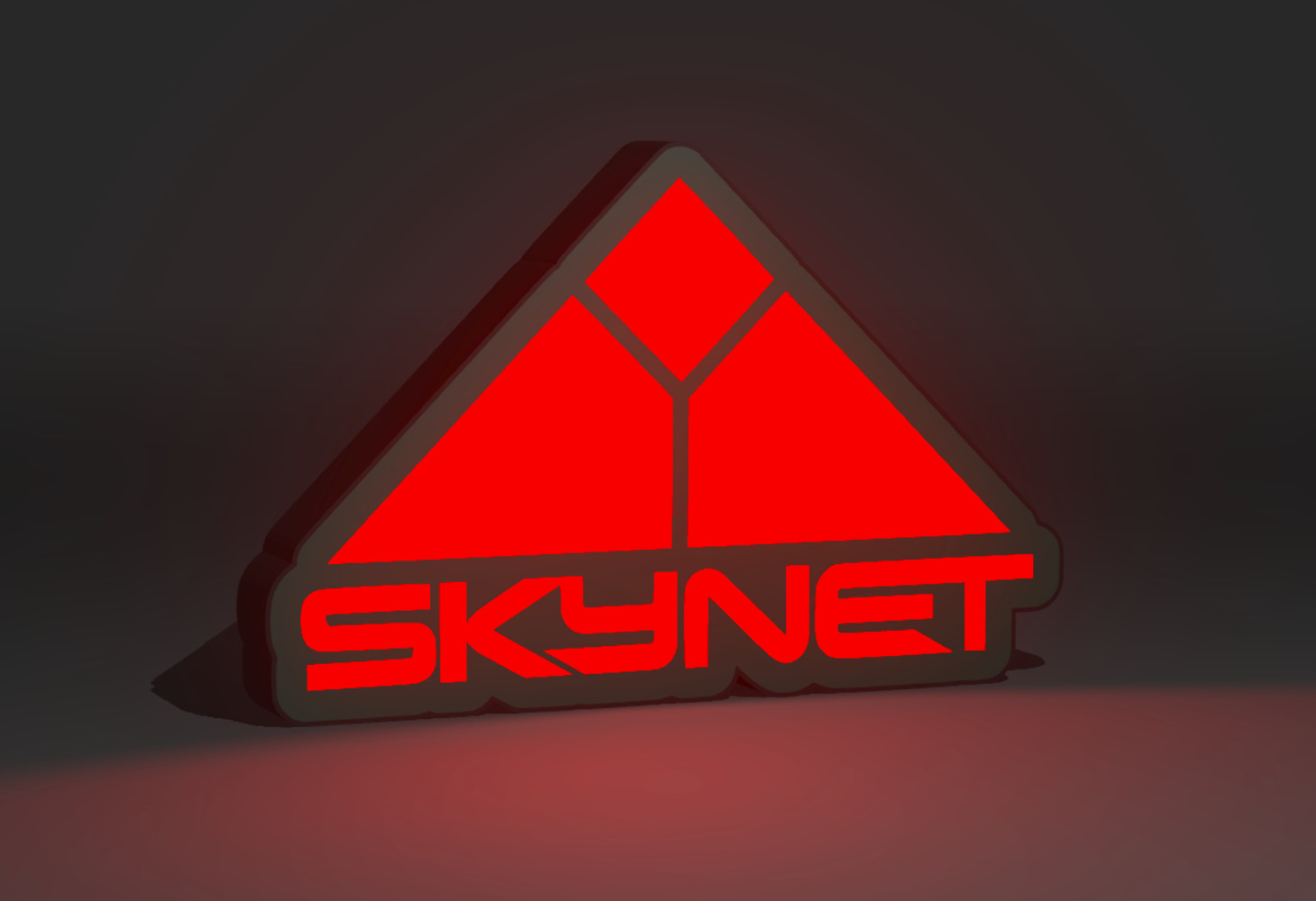 T2 SKYNET Terminator: Judgement Day (1991) Inspired 3D LED Lightbox - USB Powere