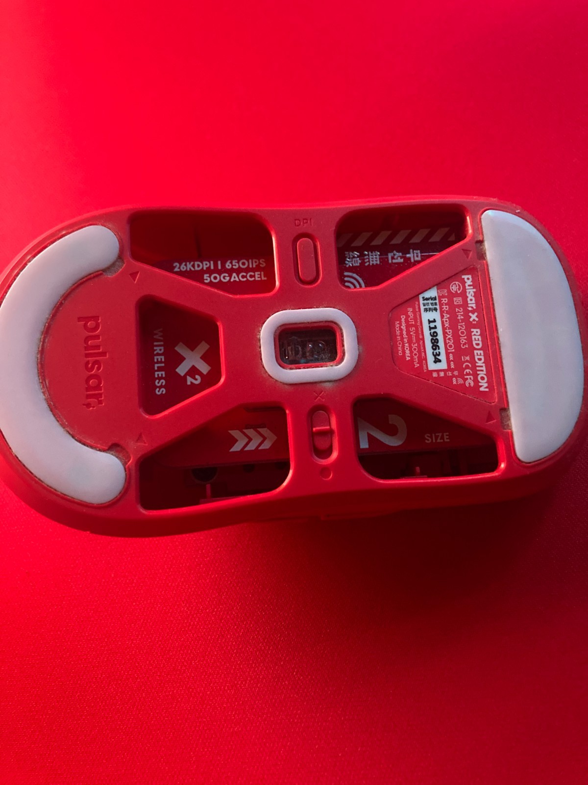 Pulsar X2 wireless gaming mouse red