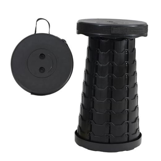 Wind Tour Portable Telescoping Foldable Stool - Lightweight, Outdoor Black