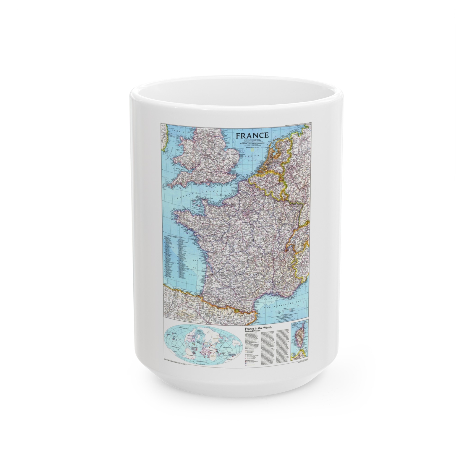 France (1989) (Map) White Coffee Mug
