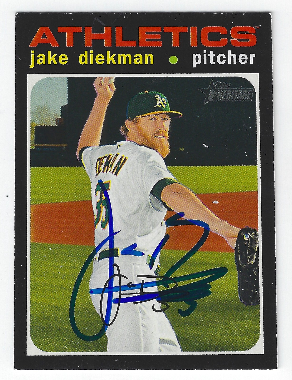 JAKE DIEKMAN OAKLAND A'S SIGNED CARD METS PHILLIES RANGERS RAYS RED SOX ROYALS