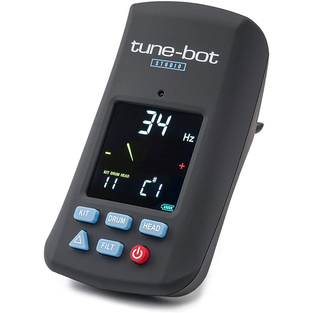 Tune Bot STUDIO Electronic Drum Tuner with Memory & Storage Case - Black