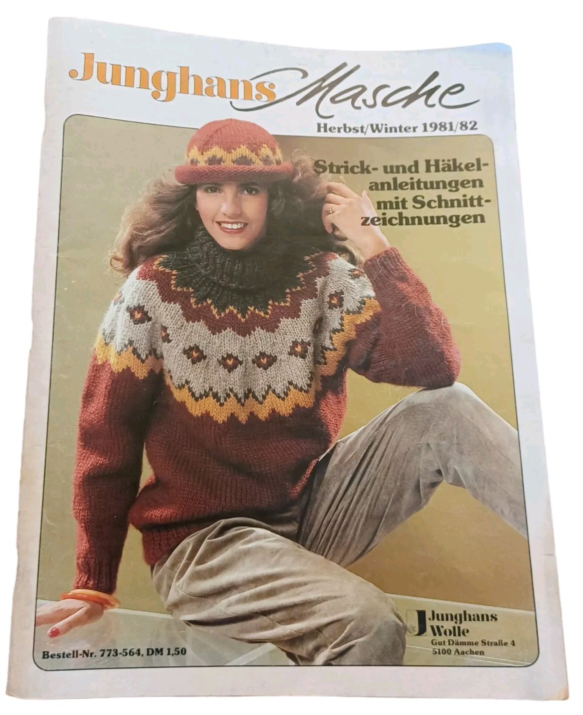 Junghaus Wolle Masche Knitting Crochet Instructions w Pattern Drawings 1981