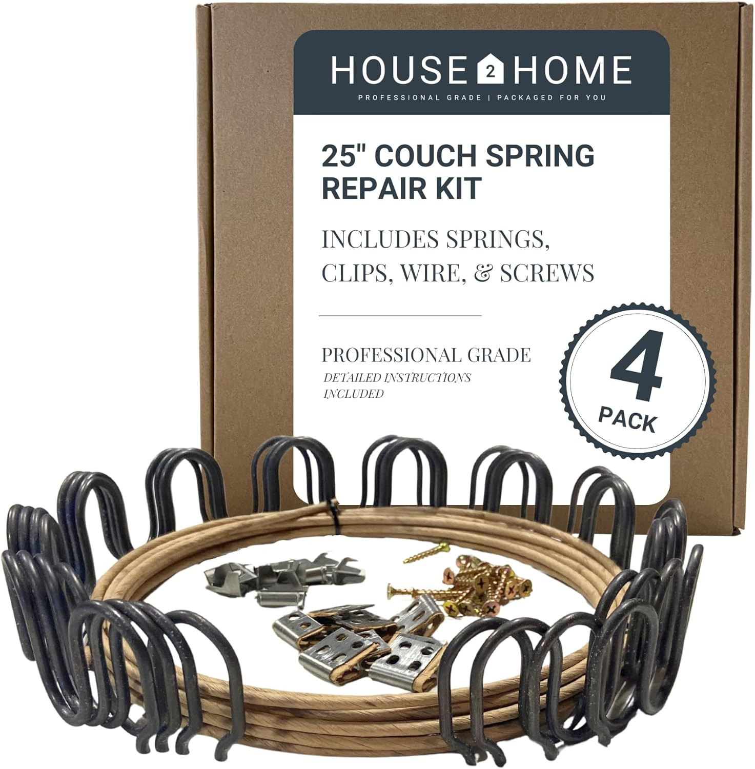 25 Inch Upholstery Spring Repair Kit 8 Gauge Sofa Chair No Sag Set