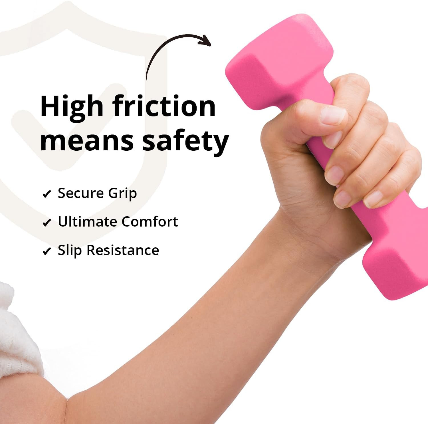 Pink 1LB Single Neoprene Dumbbell Anti-Roll Hex Home Fitness Equipment for Seni
