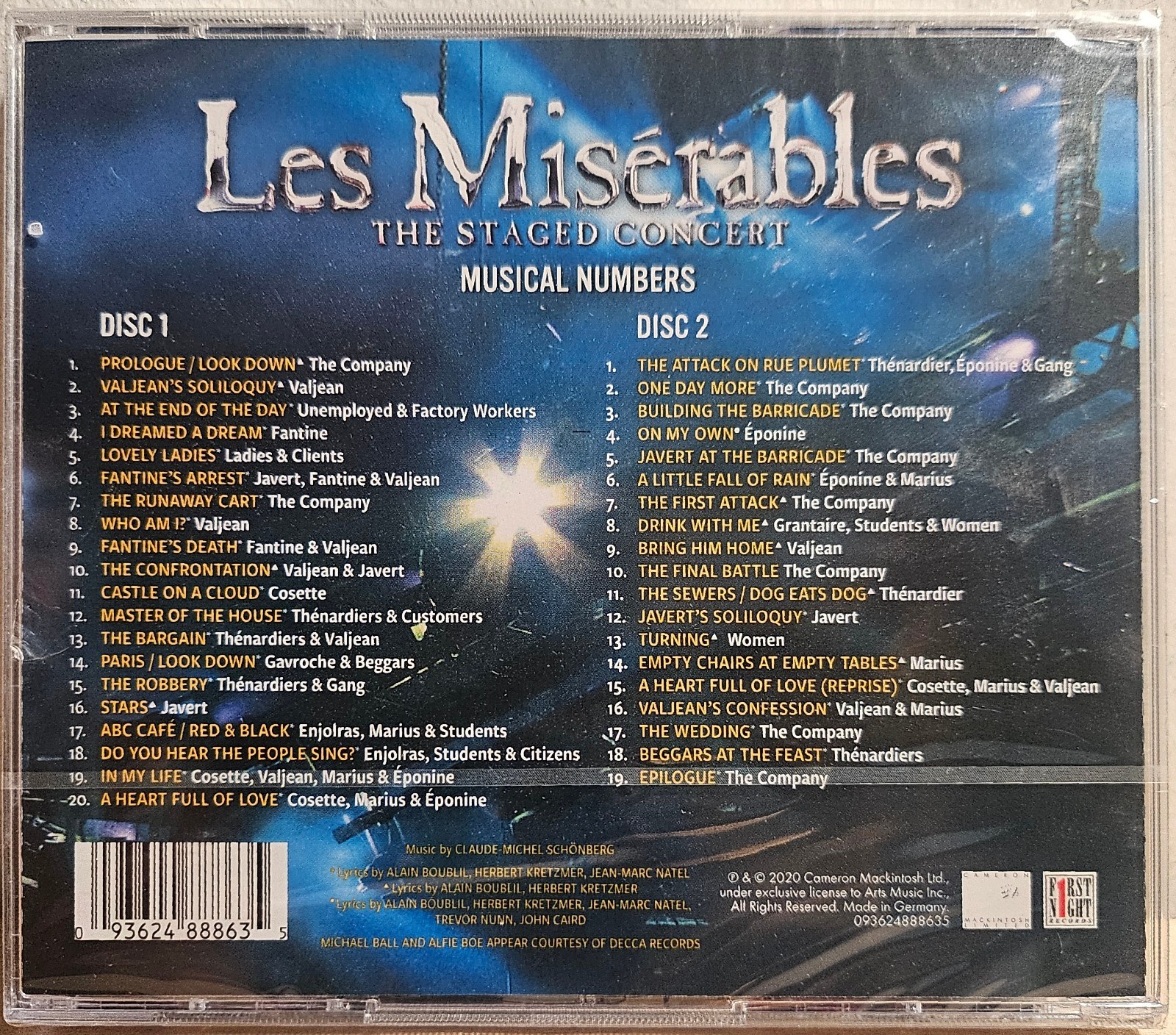 LES MISERABLES: THE STAGED CONCERT [THE SENSATIONAL 2020 LIVE RECORDING] NEW 2CD