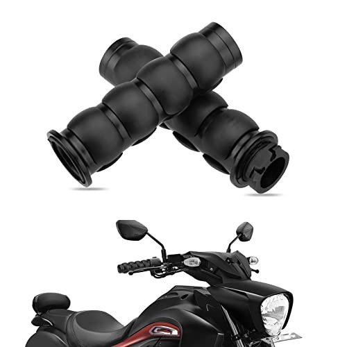 1 Inch Motorcycle Grips for Cable Throttle Handlebars – Fits Style7-Black