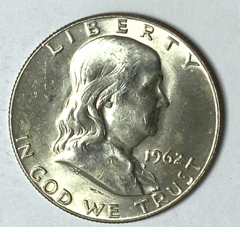 1962 D 50c Franklin Silver Half Dollar Uncirculated Denver