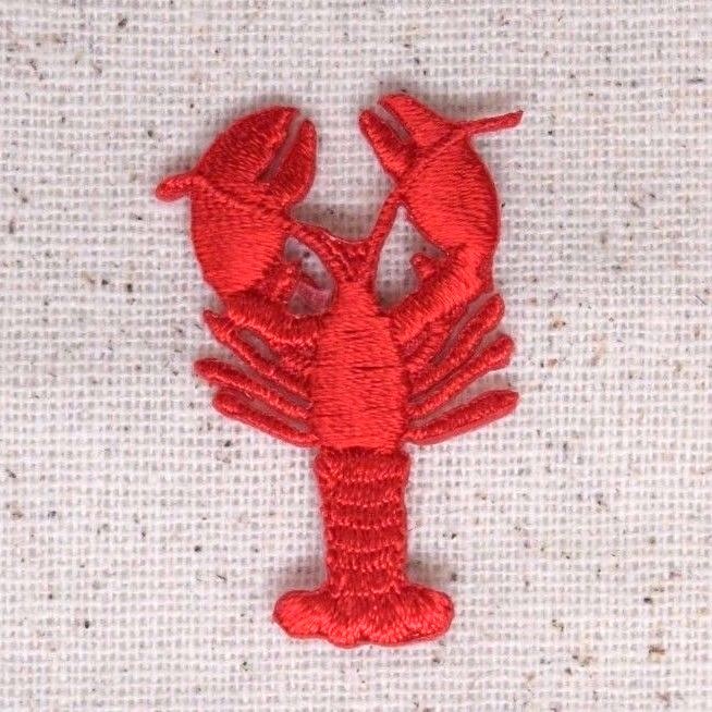 1.5 inch - Red Lobster Crawfish Mudbugs - Iron on Embroidered Patch