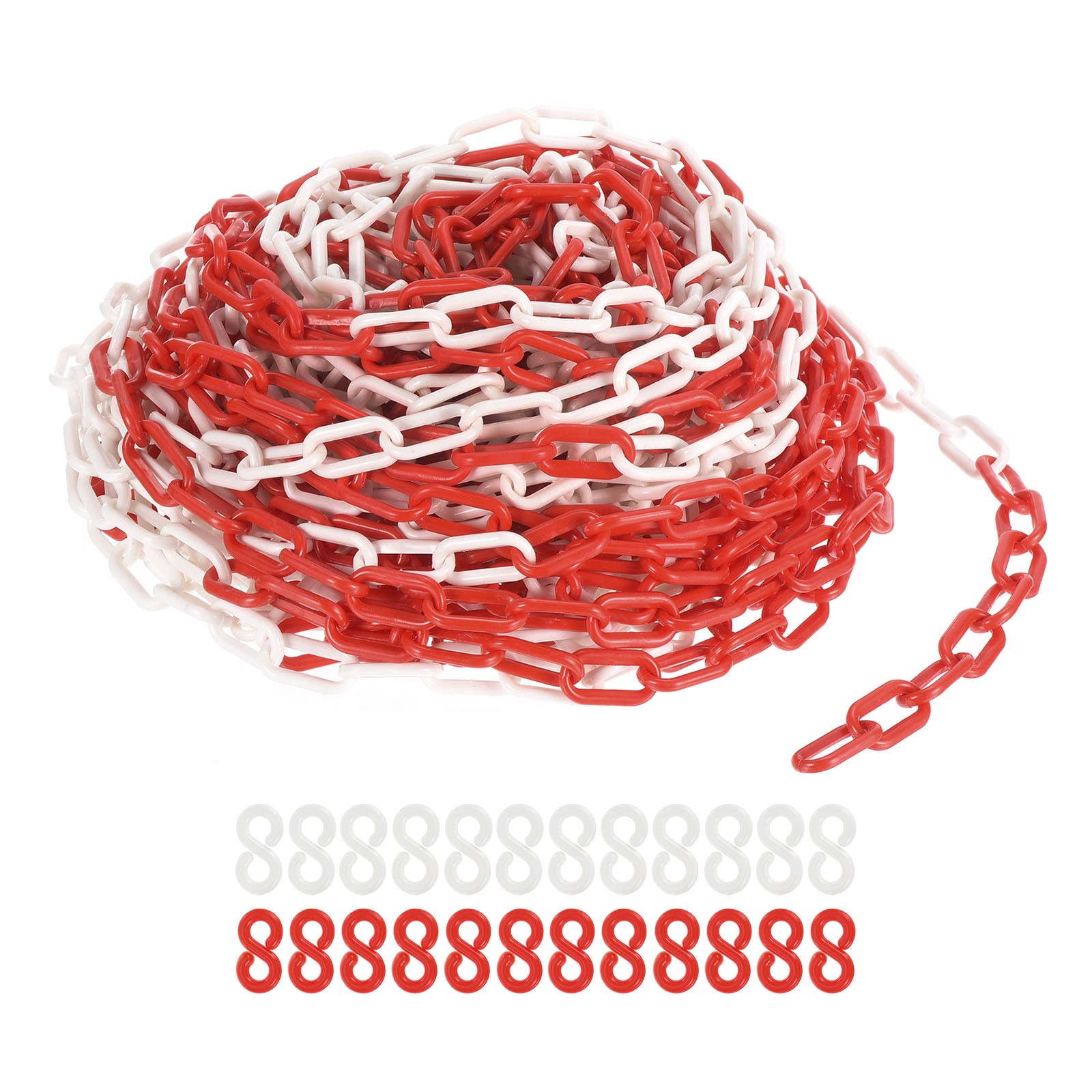 100 Foot Red/White 0.24"/6mm Height with 12 Red Hooks, 12 White Hooks