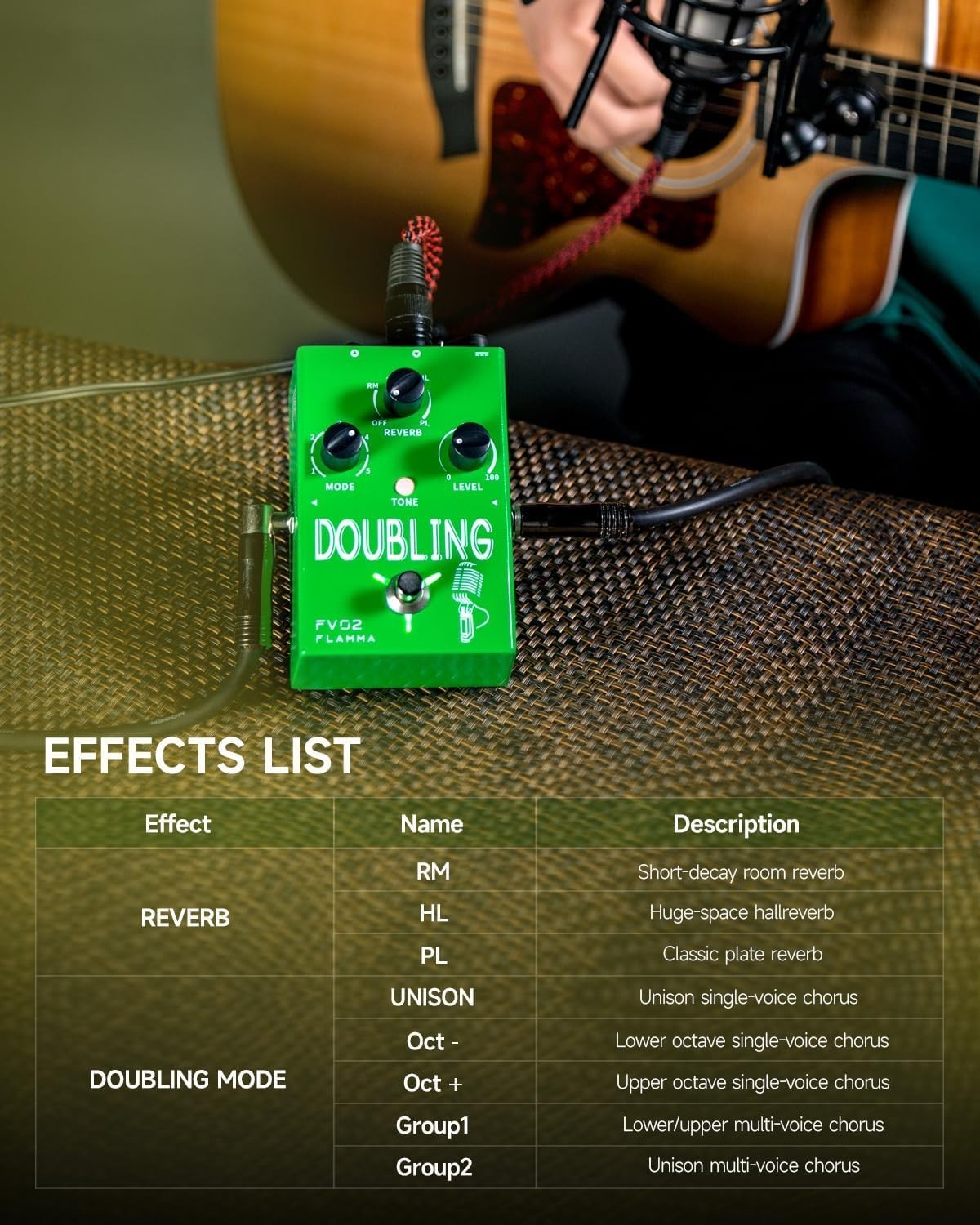 Vocal Processor Effects Pedal Stompbox Mic Amplifier