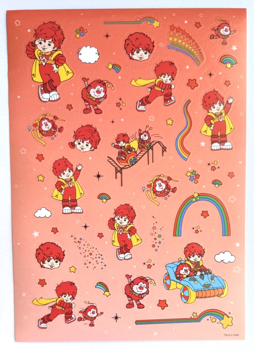Hallmark HMK 🌈 Rainbow Brite 🌈 Sticker Sheet Red Butler and Romeo