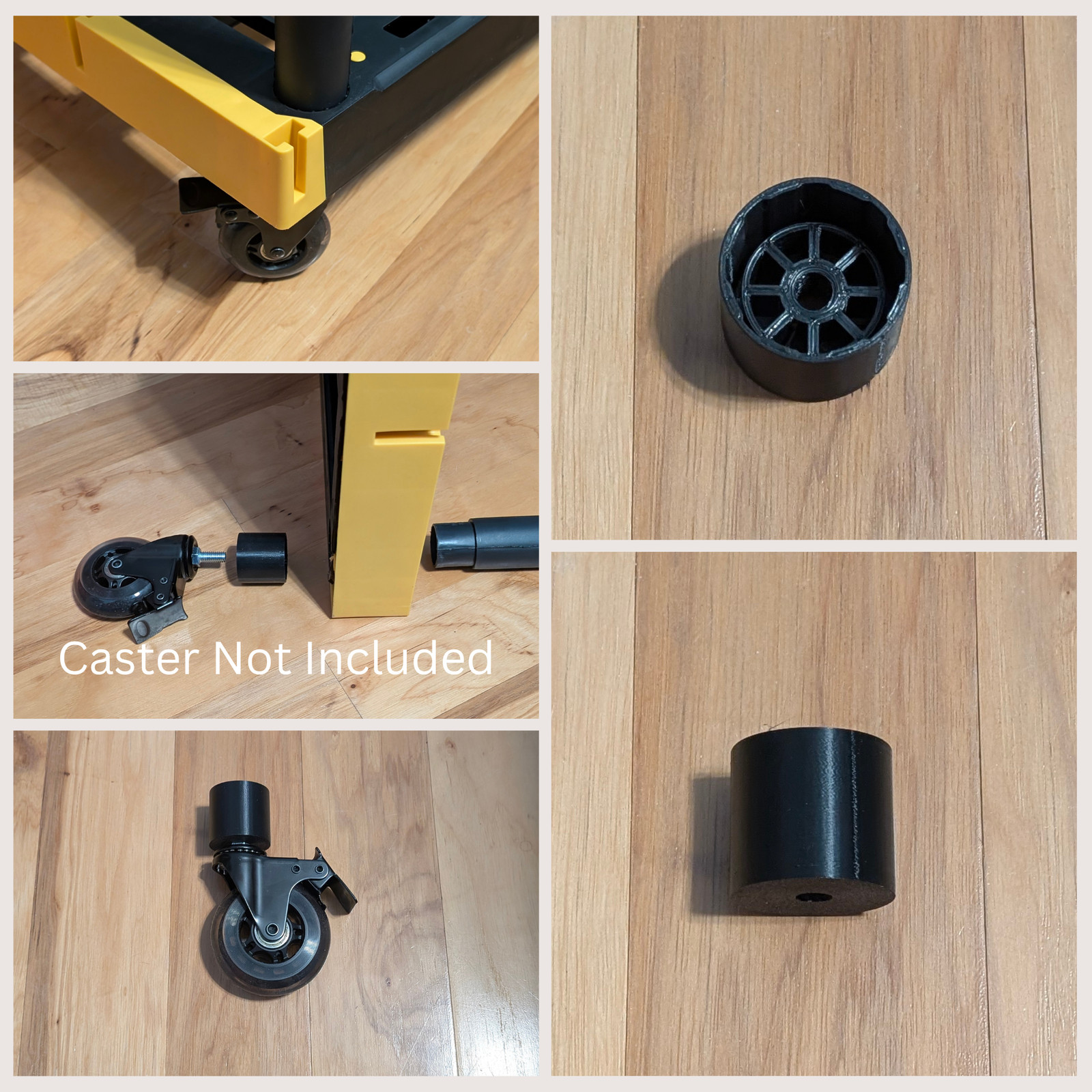 CX Centrex Black & Yellow Storage Shelve Compatible Wheel 3/8 Caster Adapter