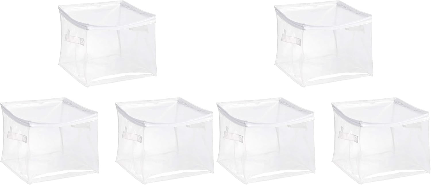 Clear Zippered Storage Bags Closet Organization Stackable Clothing & Linen