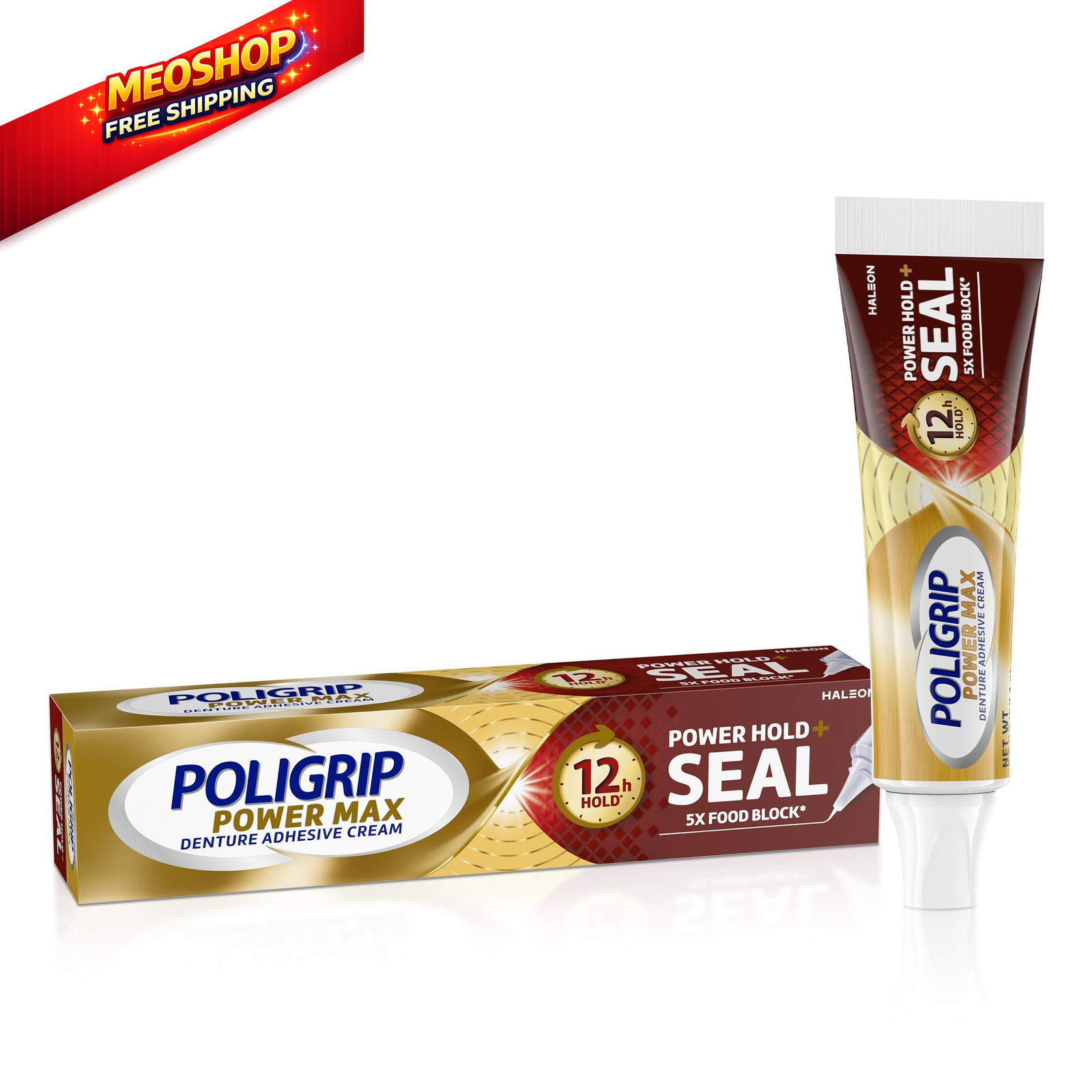 Poligrip Power Max Hold plus Seal Denture 2.2 Ounce (Pack of 1), White