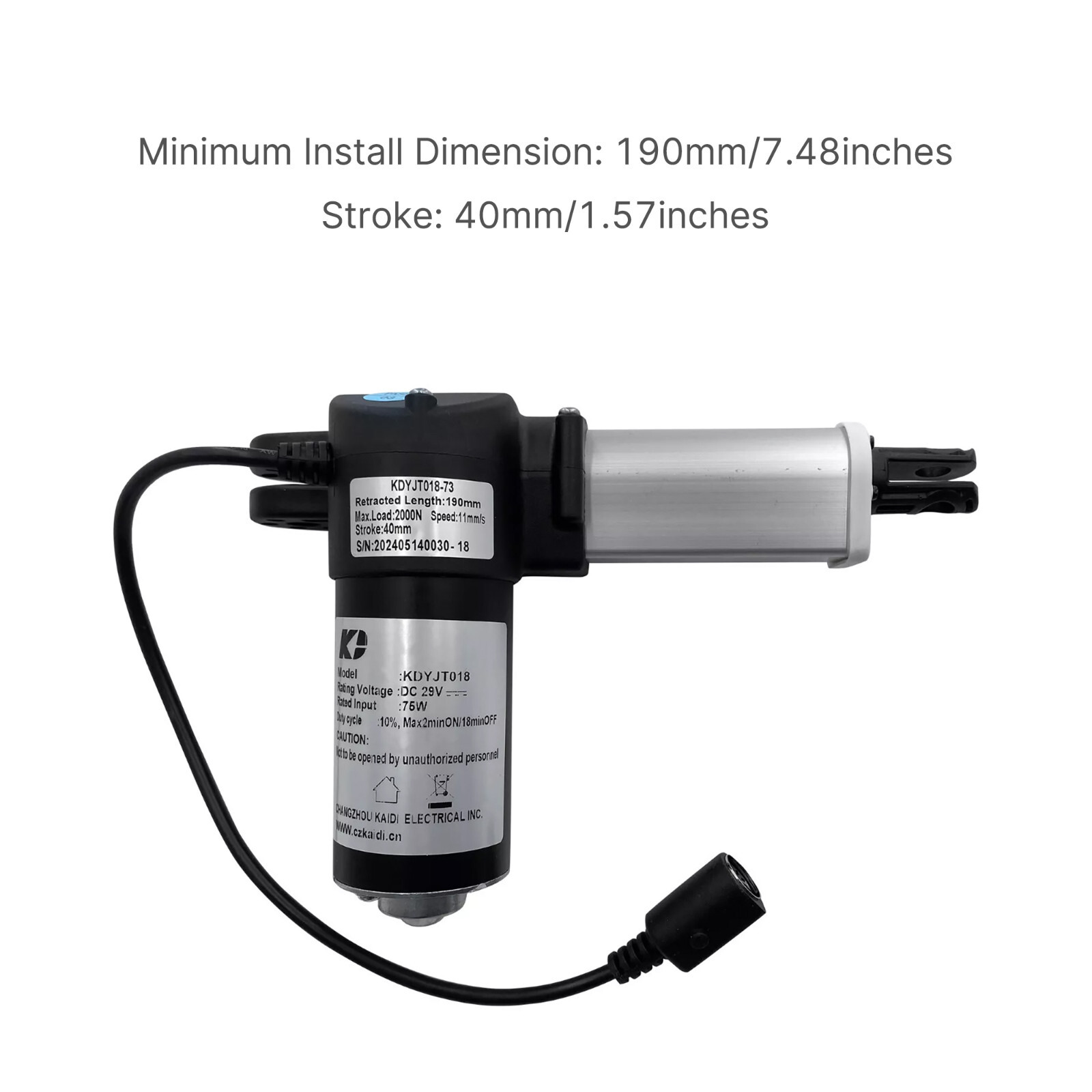 KDYJT018-73 Kaidi Motor Power Recliner Lift Chairs Electric Sofa Linear Actuator