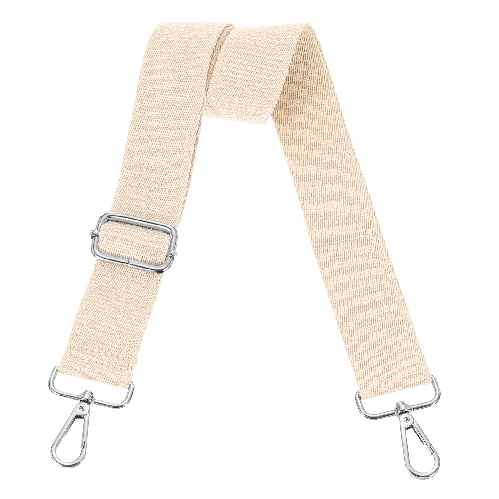 3.8cm Wide Shoulder Strap, Beige, Silver Pull Core Buckle