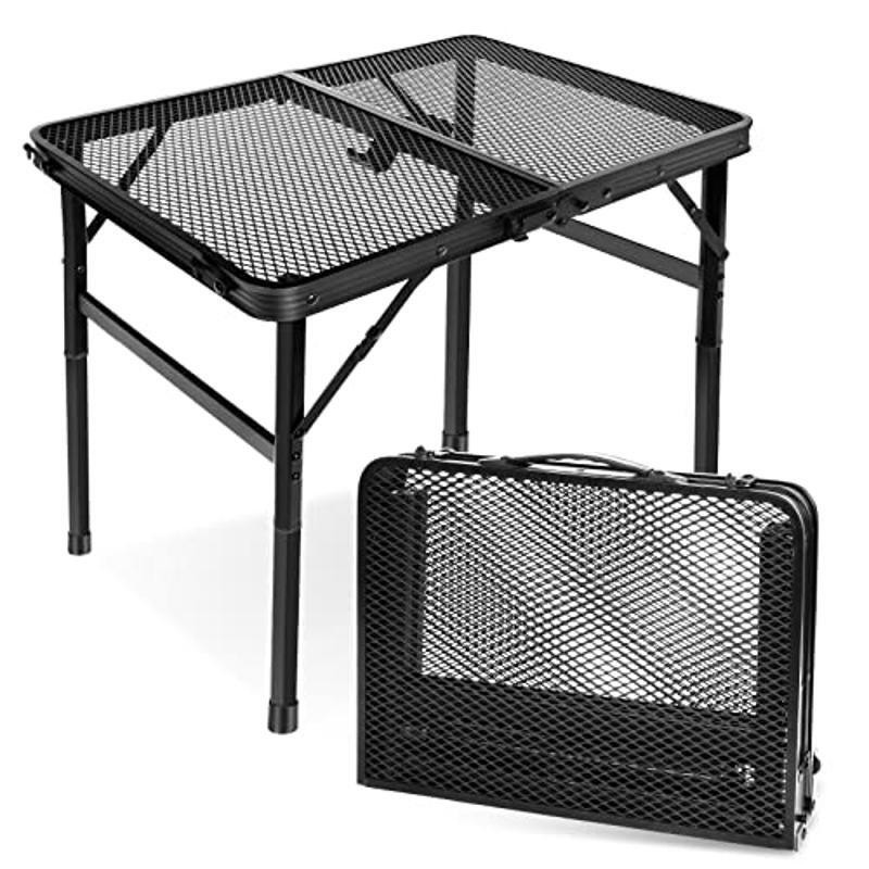 Portable Aluminum Folding Camping Table Adjustable Heights Sturdy & Lightweight