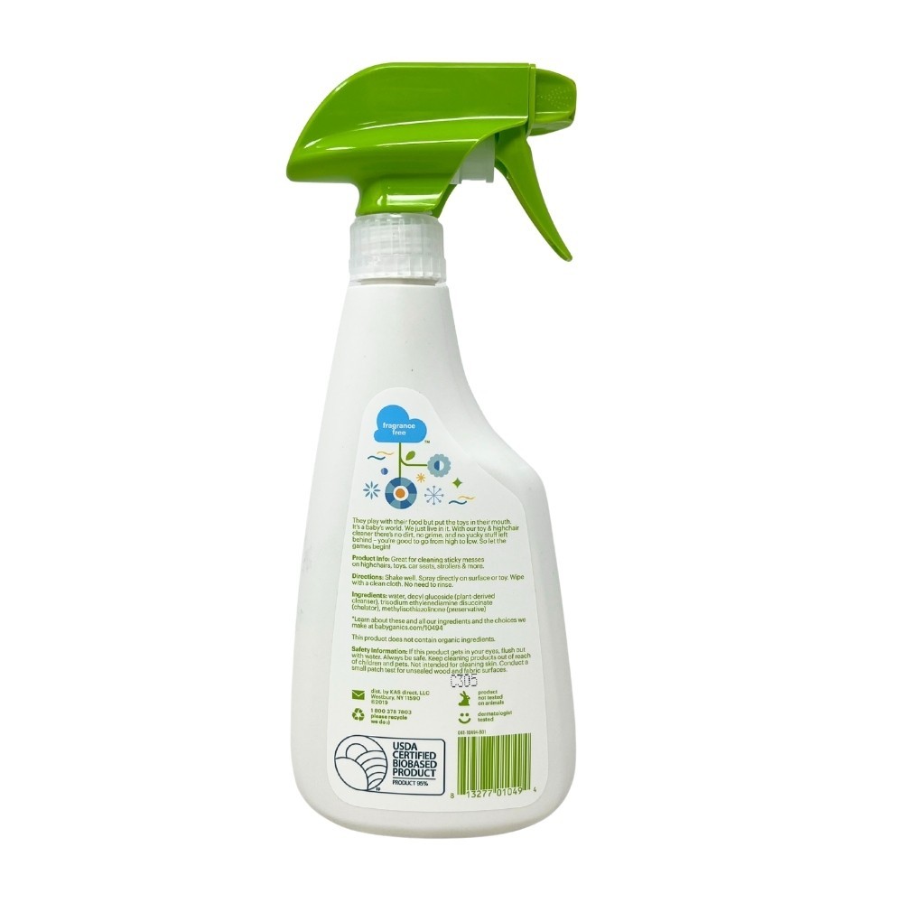 2 Pack - Babyganics Toy & Highchair Cleaner Spray, Fragrance Free, 17oz