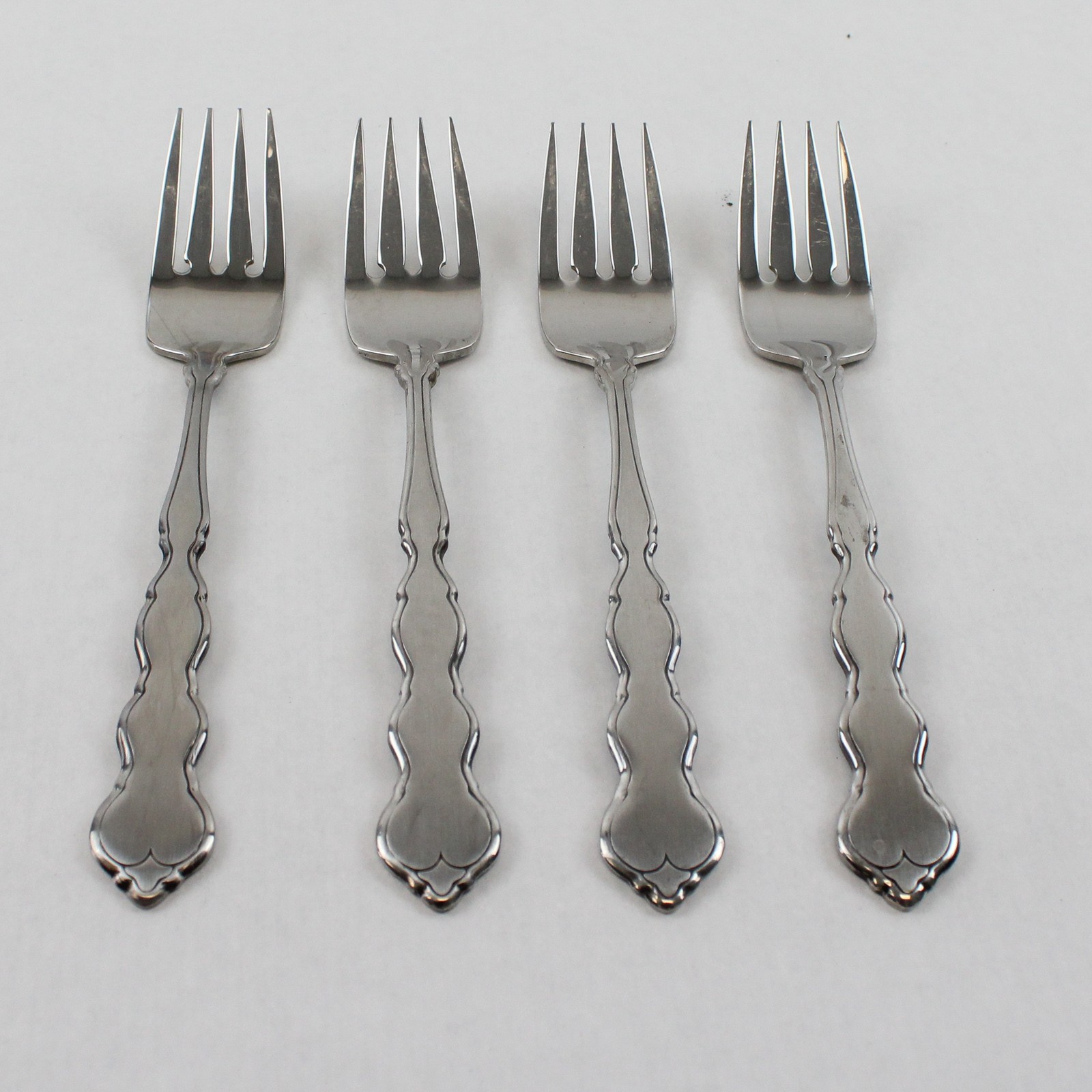 Set of 4 Oneida Valerie Stainless Salad Forks