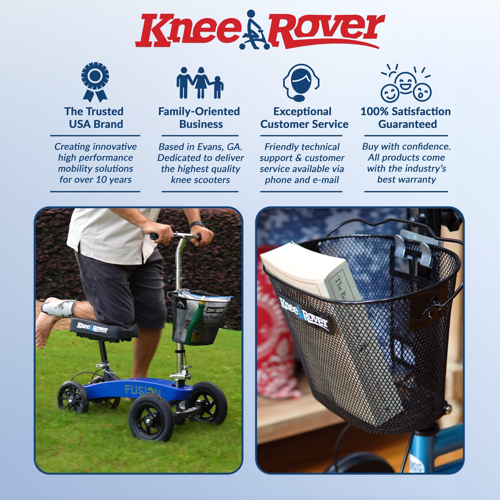 Knee Walker Wire Basket Accessory with handle - includes attachment bracket