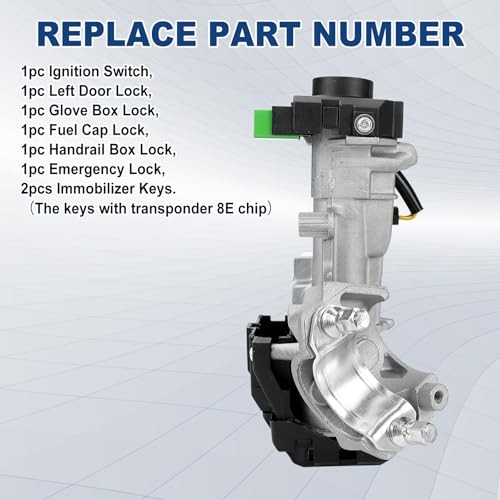 Upgrade Complete Set Ignition Switch - with Cylinder Door Lock Trans Key
