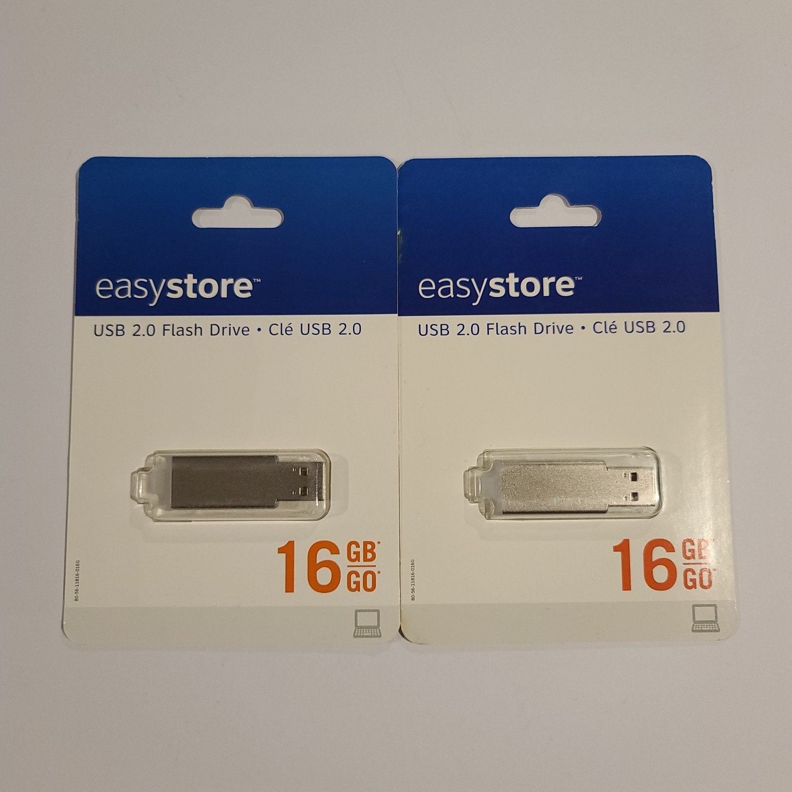 2 Easystore USB 2.0 Flash Drives 16GB