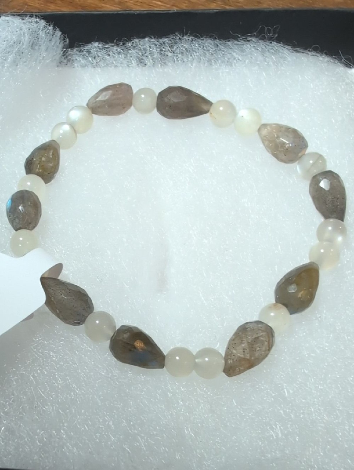 Moonstone And Labradorite Stretch Bracelet