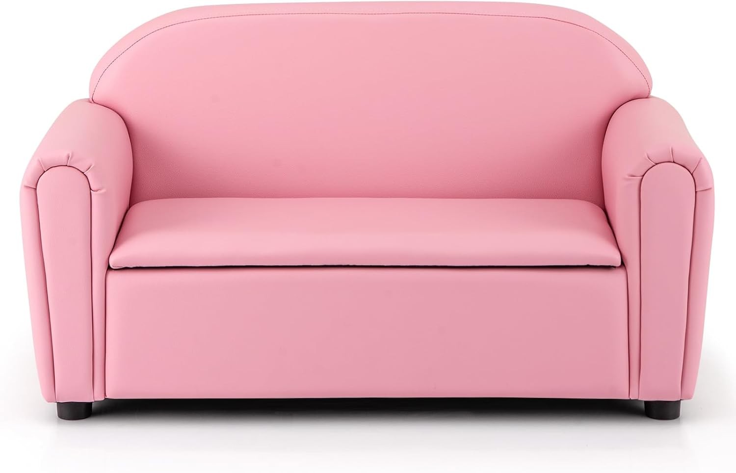 Kids Couch 2 in 1 Double Seat Children's Sofa w/Under Seat Storage PU Leather