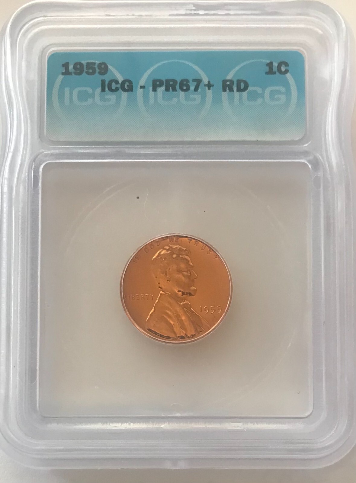 1959 Lincoln Penny ICG PR67 RD