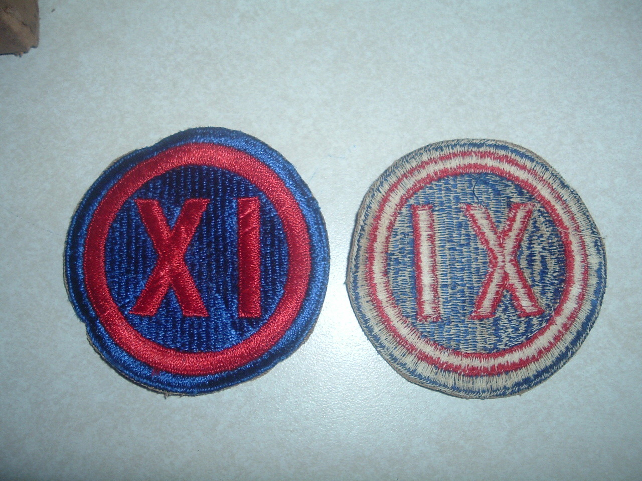 MILITARY PATCH US ARMY SHOULDER SLEEVE INSIGNIA 9TH CORPS WW2 COLORED OLD STOCK