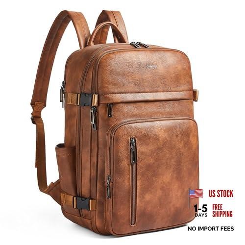 Travel Backpack for Women and Men, Fits 17.0" Laptop, Stylish Lay 2-1 Brown