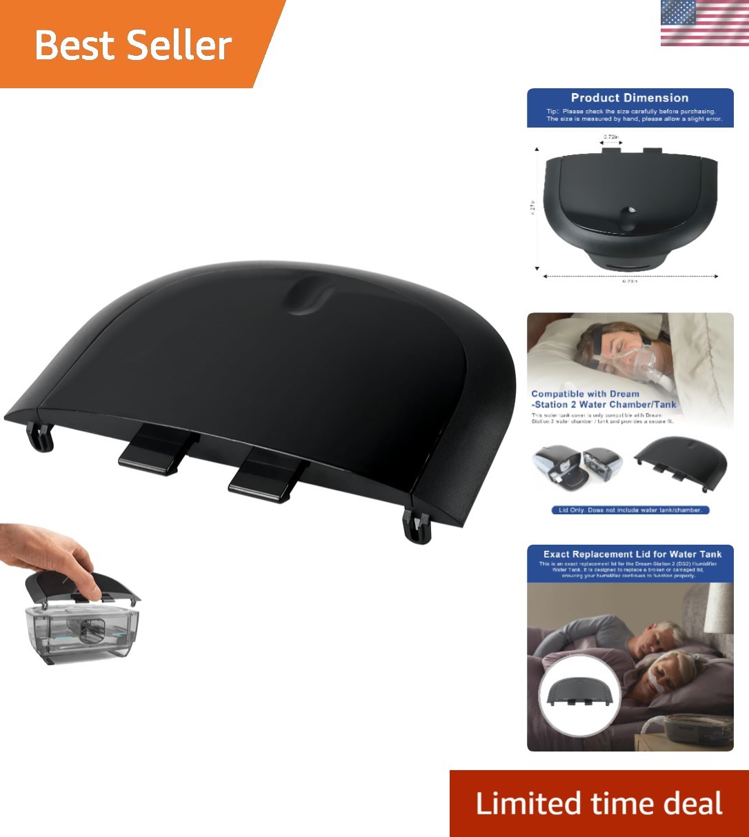 Durable Replacement Lid for Dream-Station 2 Humidifier - Easy Clean & Secure Fit