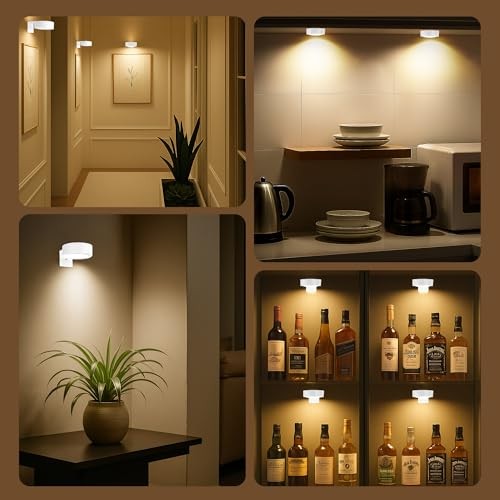 3Pcs Picture Light Battery Operated, Wireless 3 Pack, White, Operated