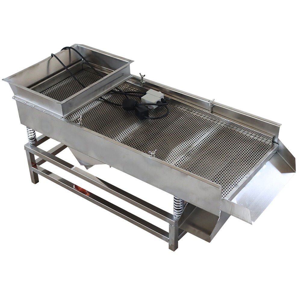 Single Layer 4mm Stainless Steel Linear Vibrating Screen 110V Screen Shaker