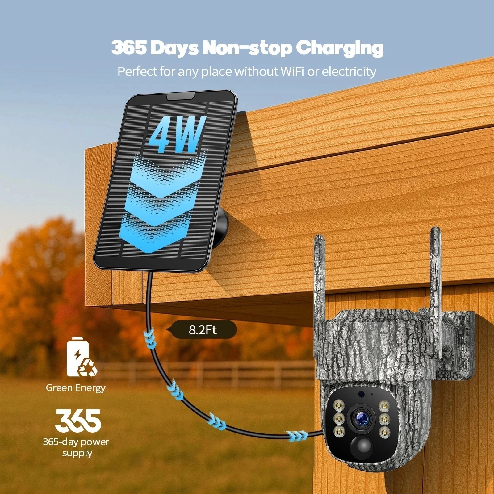 4G LTE Game Trail Camera with Solar Panel Motion Activated 360° View US SIM Card