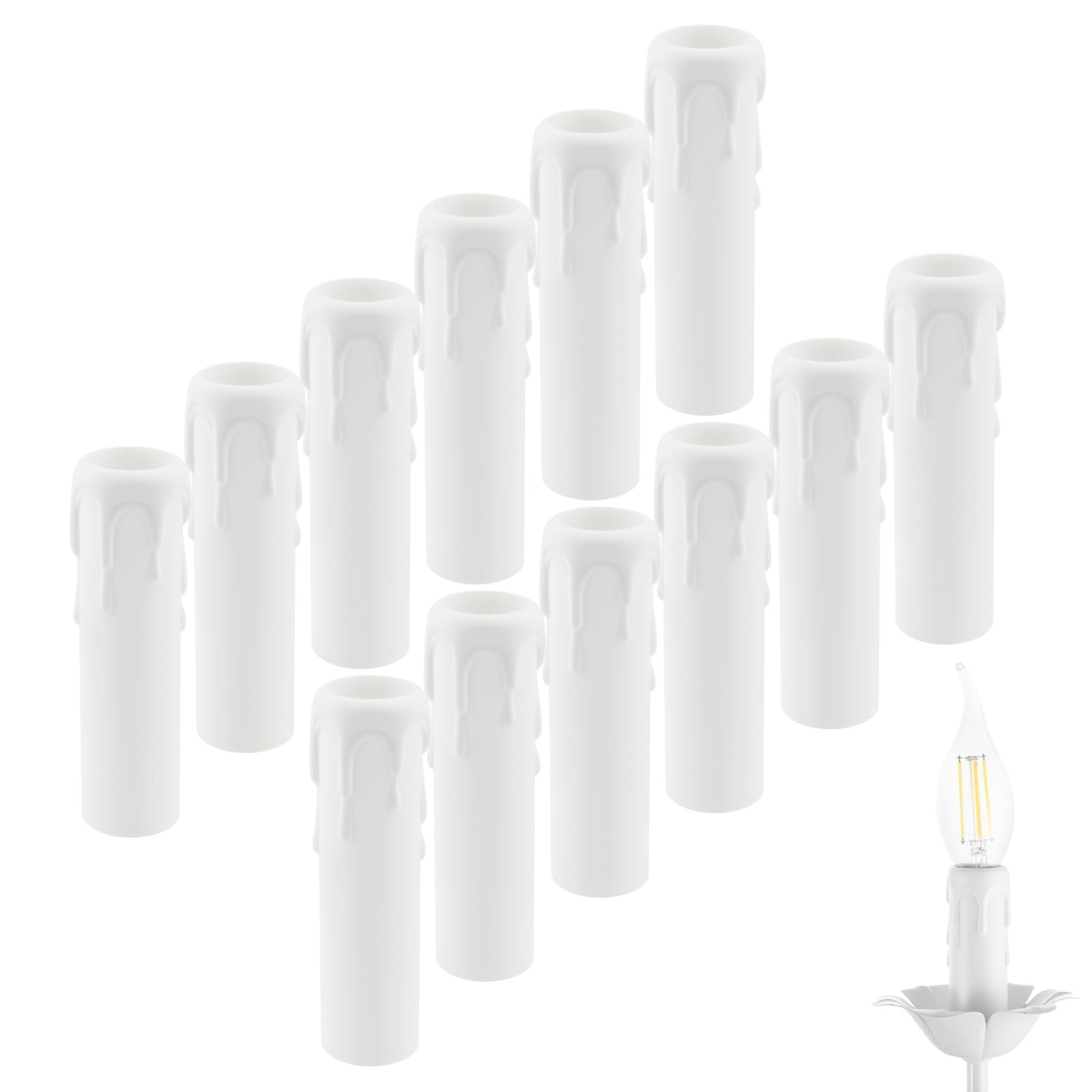 4 Inch Drip Candle Socket Covers Sleeves Candelabra Base Fit to Most Chandeliers