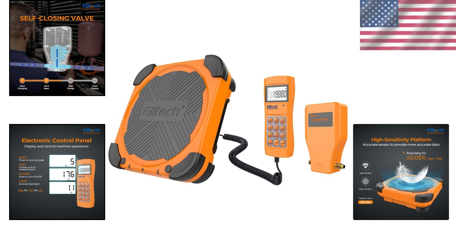 Electronic Refrigerant Charging Scale for HVAC – 220lbs with Safety Features