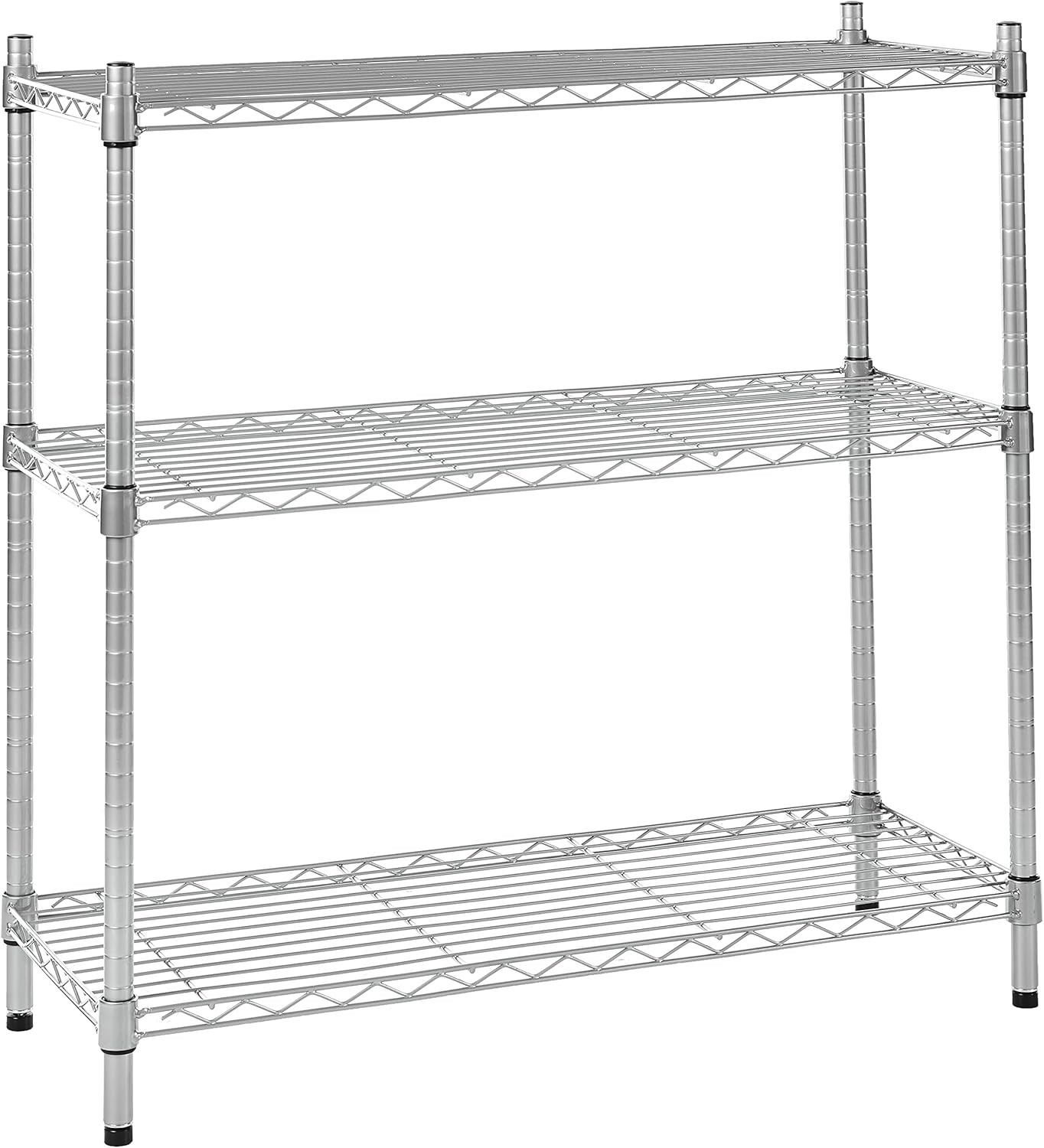 Lorell Light-Duty Floor Mount Adjustable Wire Shelving, Silver - 14" x 36" x 36"