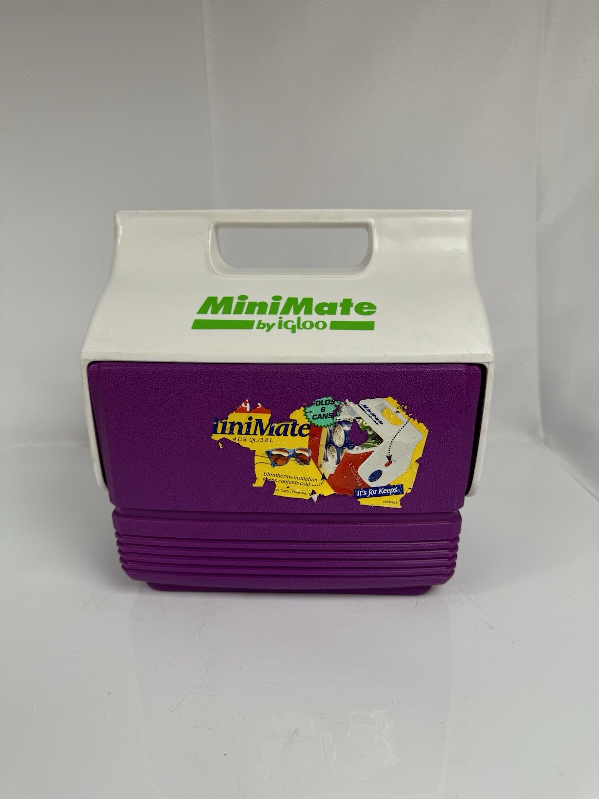 Vintage igloo MiniMate Cooler Purple Green Retro Rare 90s Color 6-Pack Lunch