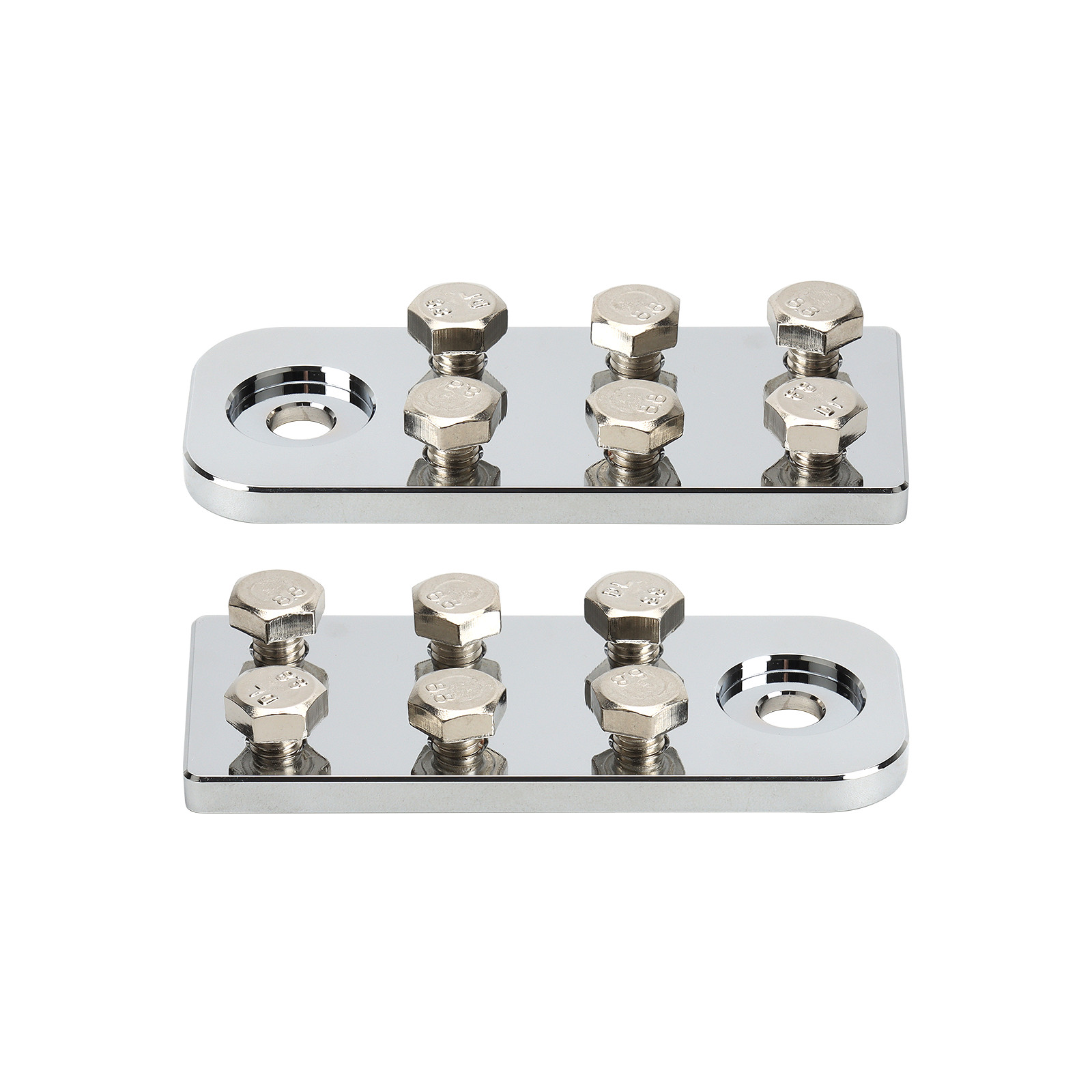 Pair 6 Spot SAE Top Post Flat Lug Style Battery Terminal Distribution Blocks 2PC