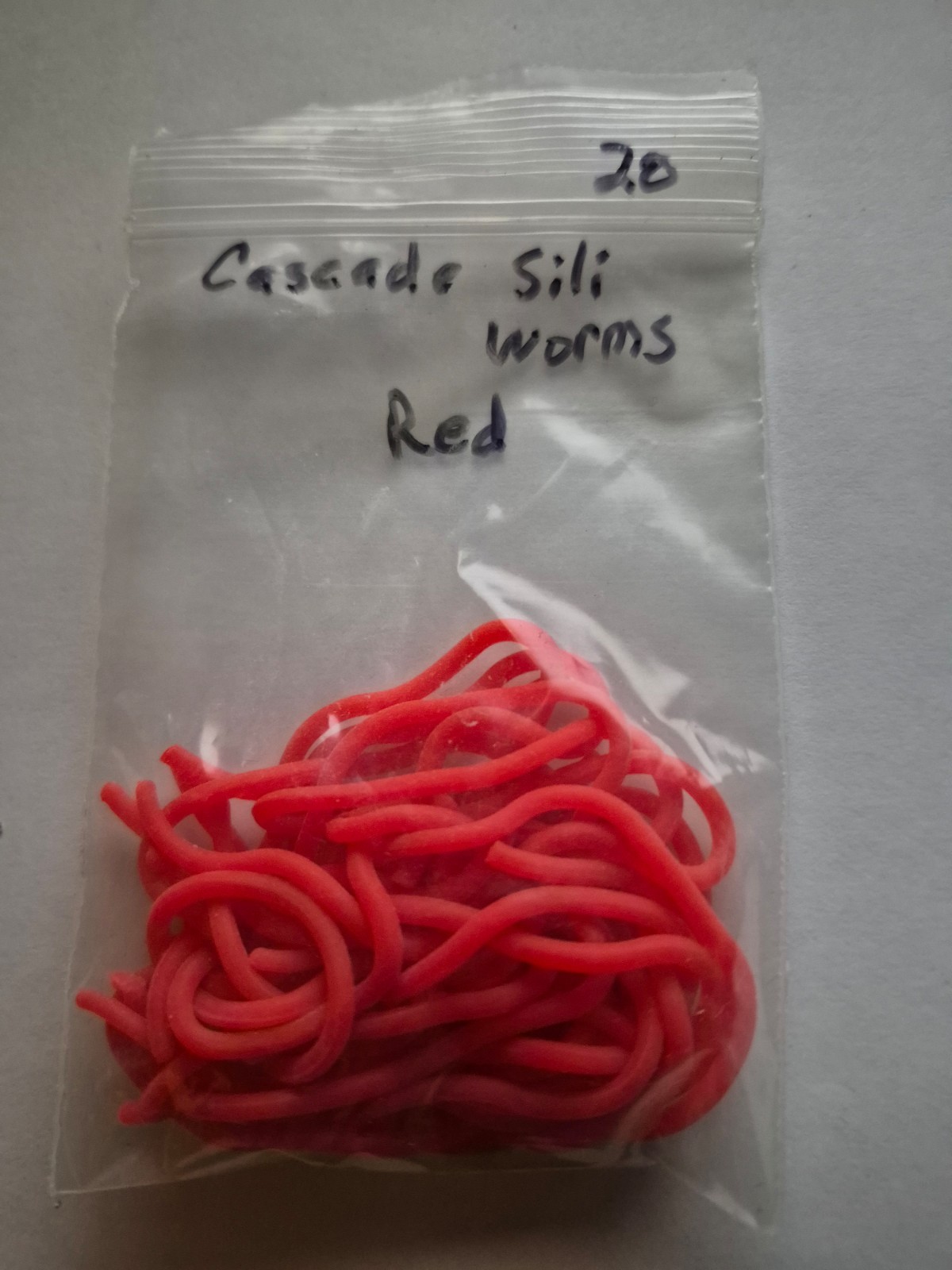 20 pcs Cascade Sili Worms  red for fly tying  and Fishing