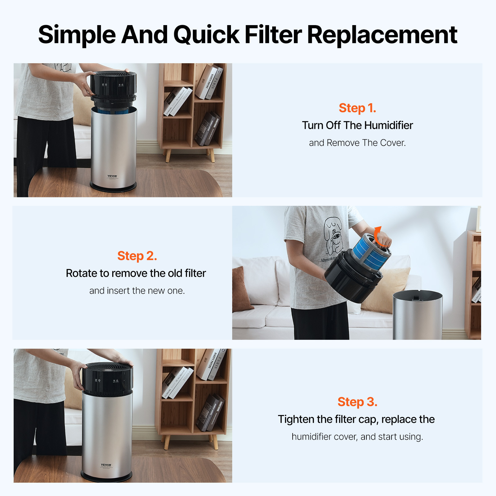 VEVOR 2 Pack Evaporative Humidifier Replacement Filter for 10L/2.64gal. Model