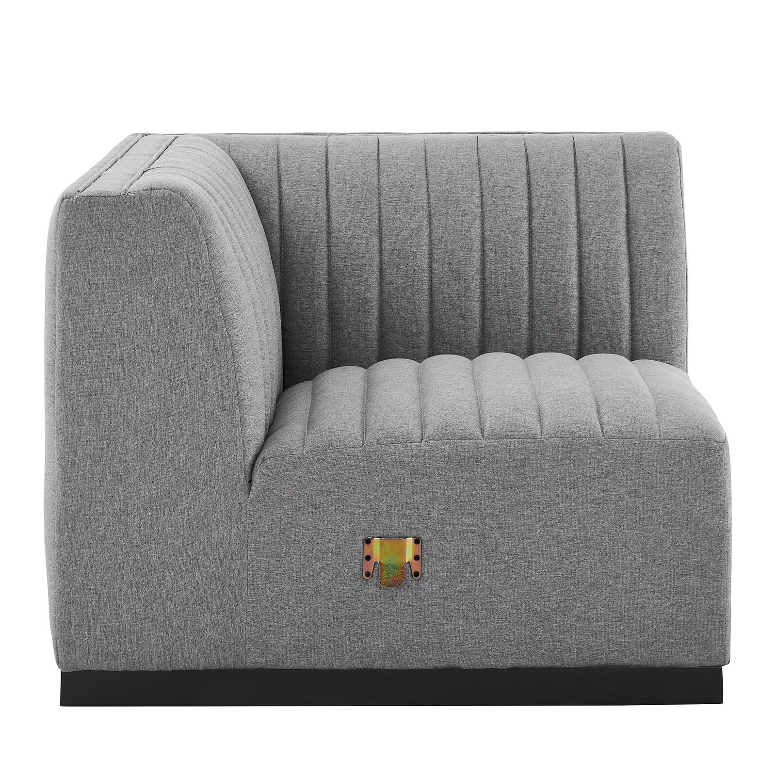 Modway Channel Tufted Upholstered Fabric Left Corner Chair